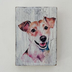 Water Colour Paint Effect Plaque - Dog Breeds - Jack Russell