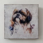 Water Colour Paint Effect Plaque - Dog Breeds - Shih Tzu