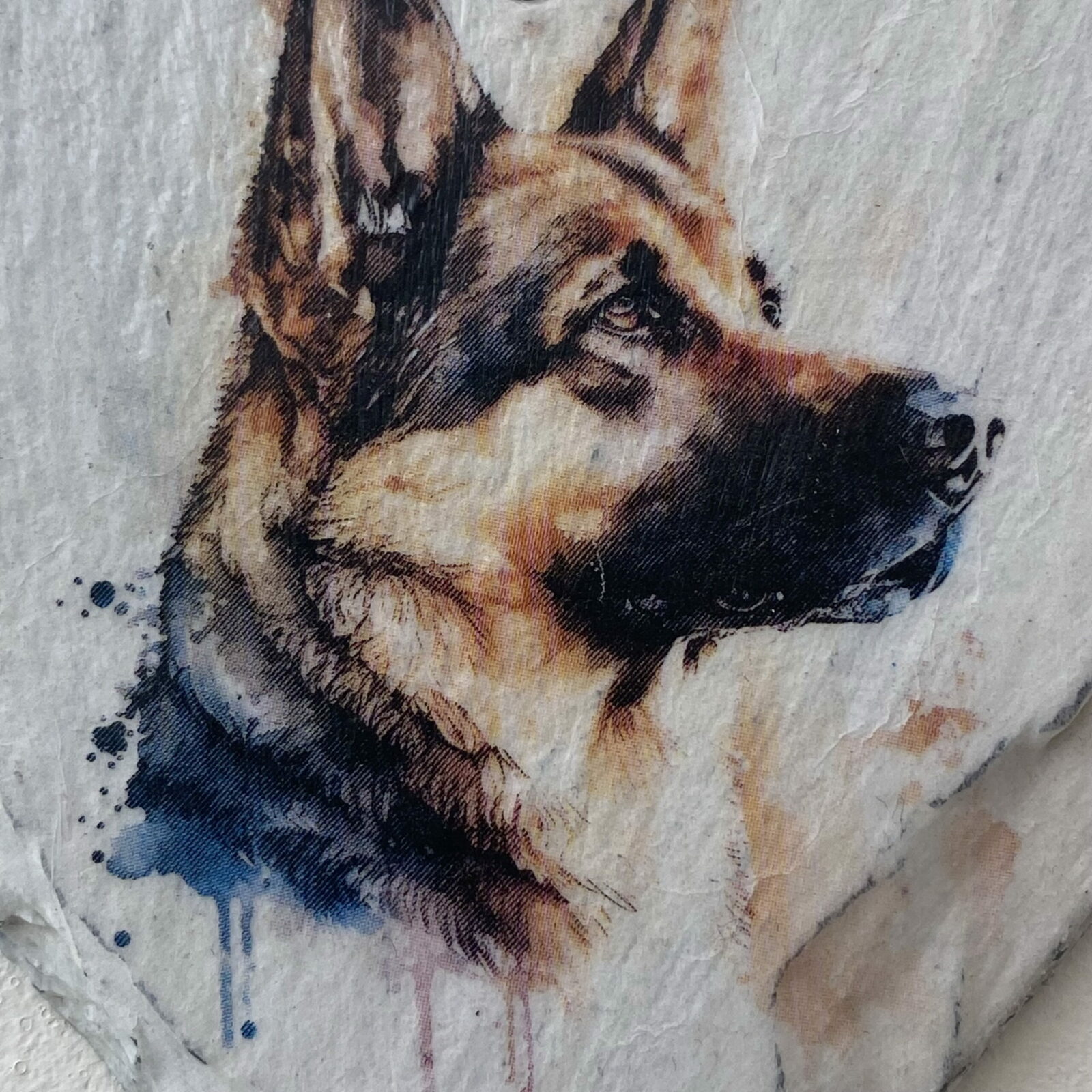 Water Colour Paint Effect Slate Heart - Dog Breeds - German Shepherd - Image 4