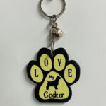 Wooden Pawprint Keyrings - Dogs & Cats
