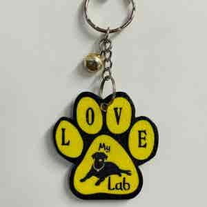 Wooden Pawprint Keyrings - Dogs & Cats - Labrador 1
