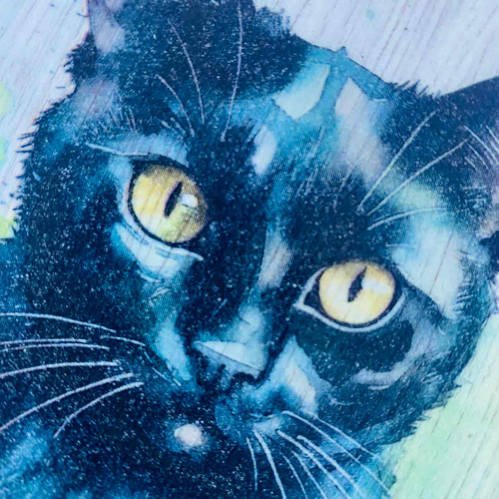 Water Colour Paint Effect Plaque - Cat Breeds - Black Cat - Image 4