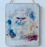 Water Colour Paint Effect Plaque - Cat Breeds - Persian