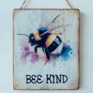 Water Colour Paint Effect Plaque - Bee