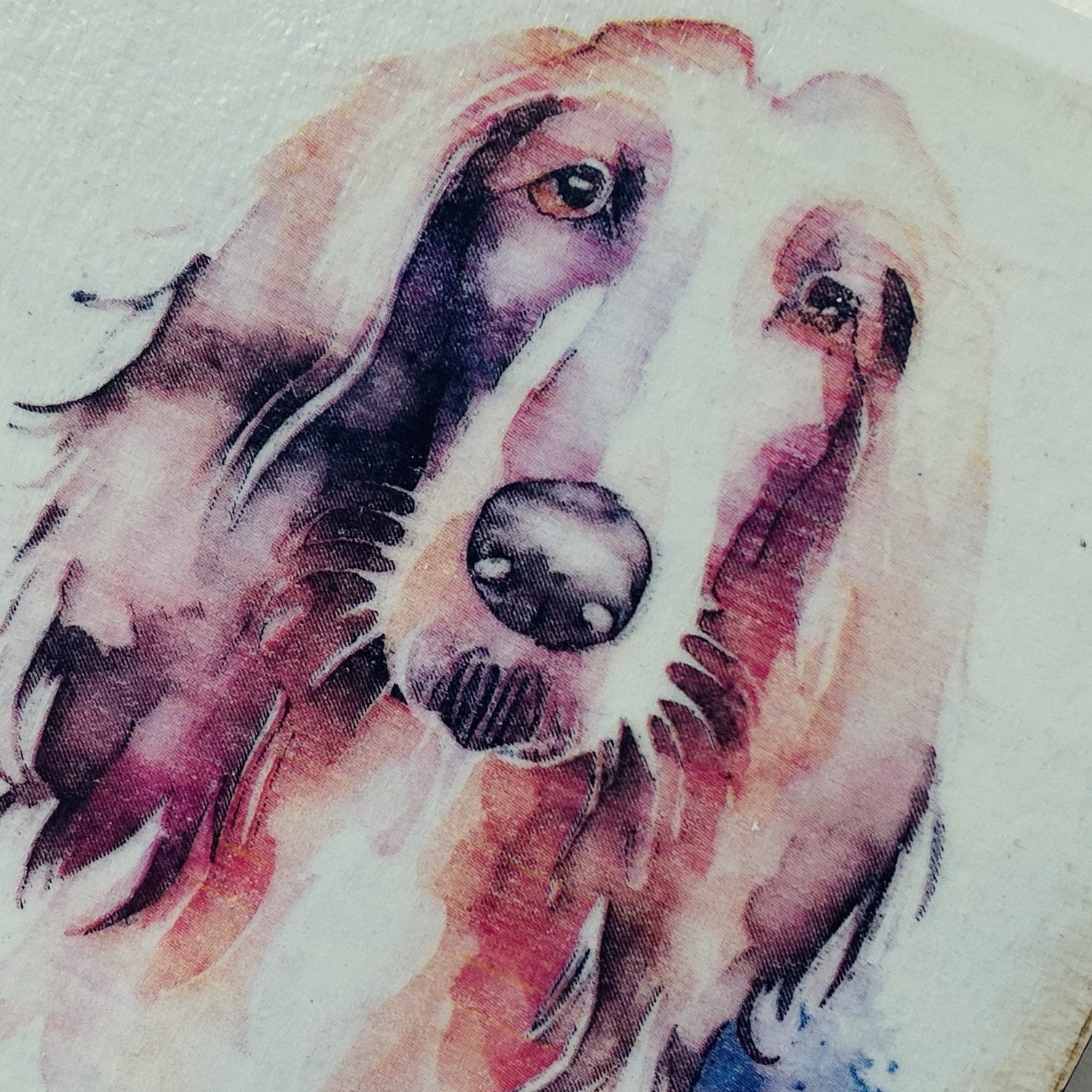 Water Colour Paint Effect Plaque - Dog Breeds - Afghan Hound - Image 3