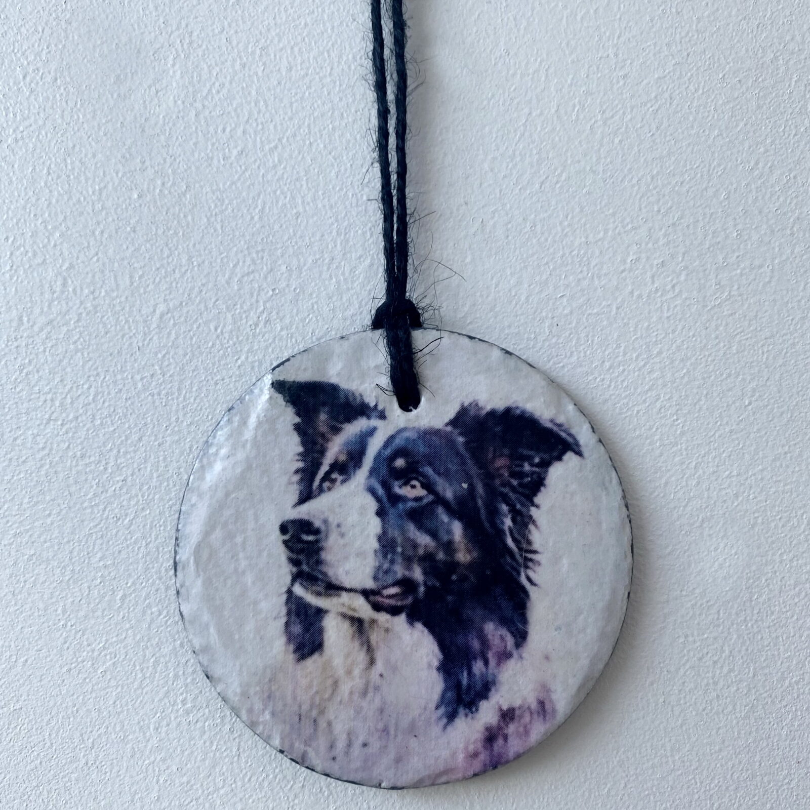 Water Colour Paint Effect Slate Circle - Dog Breeds - Border Collie - Image 7