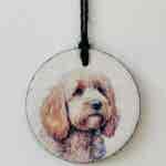 Water Colour Paint Effect Slate Circle - Dog Breeds - Cockapoo
