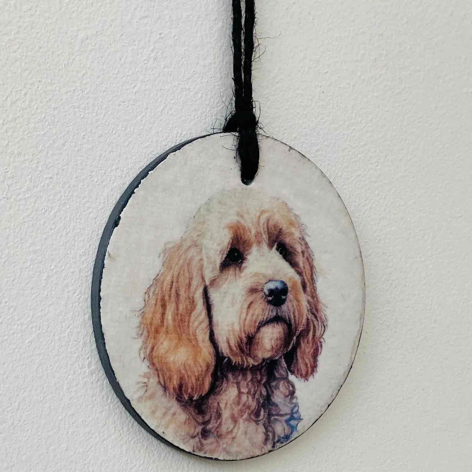 Water Colour Paint Effect Slate Circle - Dog Breeds - Cockapoo - Image 3