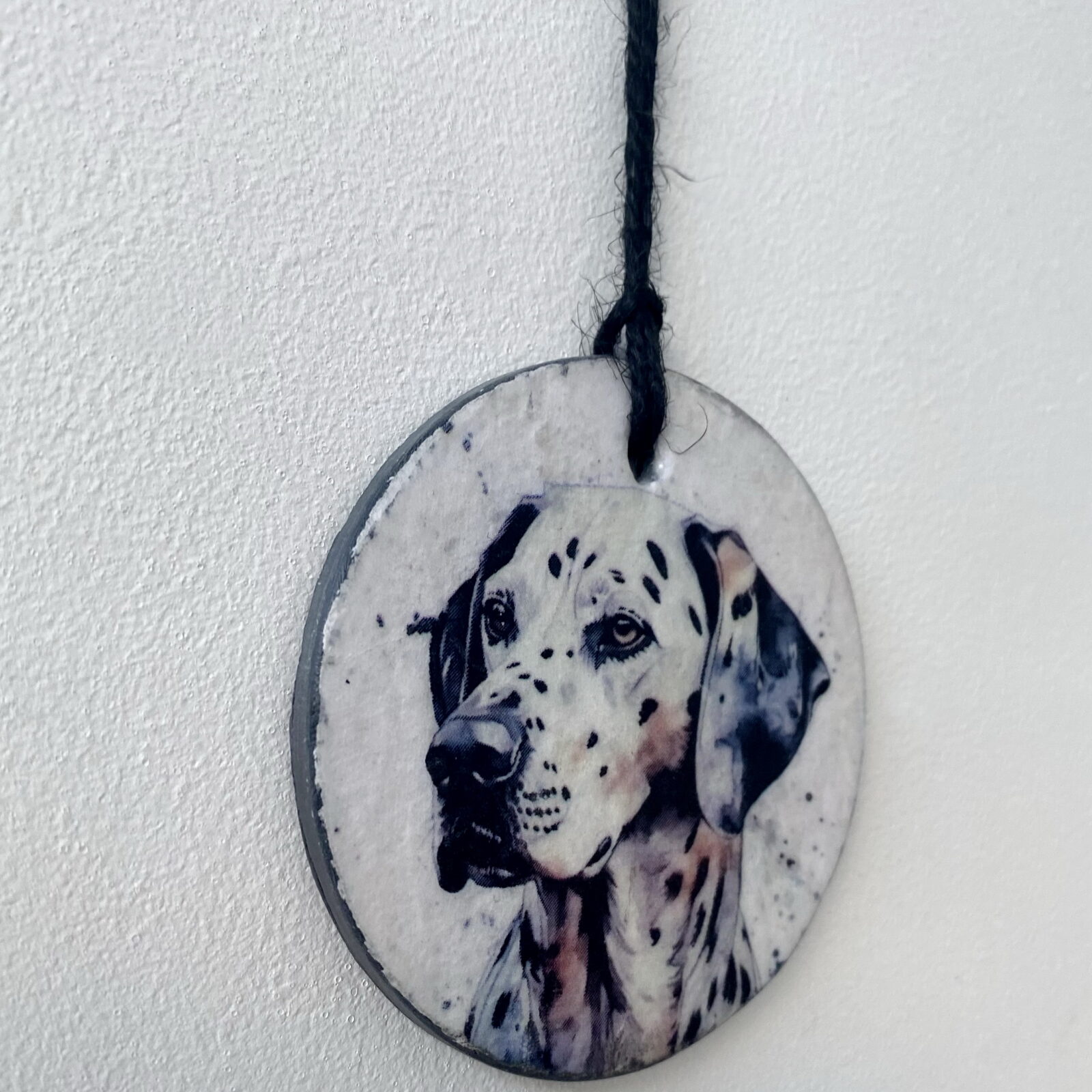 Water Colour Paint Effect Slate Circle - Dog Breeds - Dalmatian - Image 3