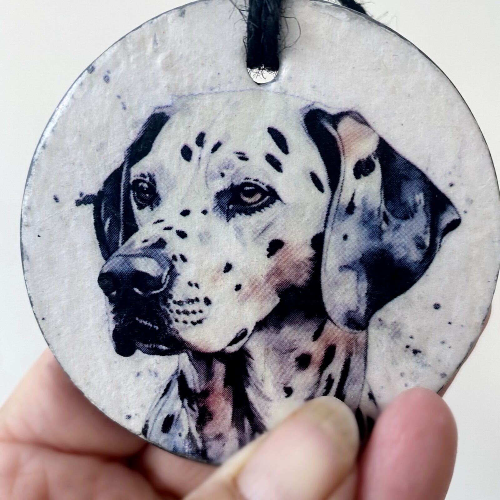 Water Colour Paint Effect Slate Circle - Dog Breeds - Dalmatian - Image 2