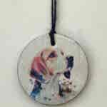 Water Colour Paint Effect Slate Circle - Dog Breeds - Beagle