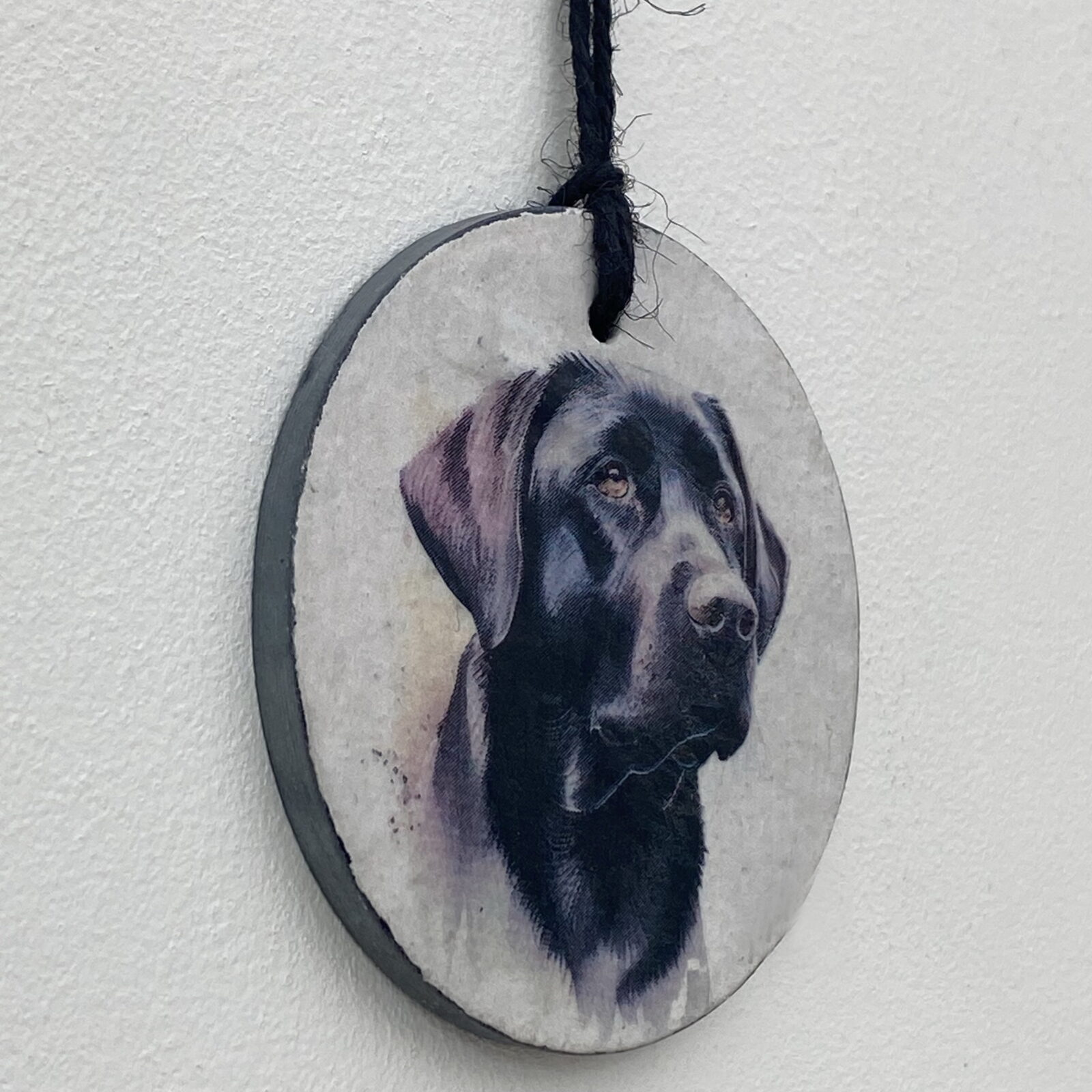 Water Colour Paint Effect Slate Circle - Dog Breeds - Black Labrador (2) - Image 3