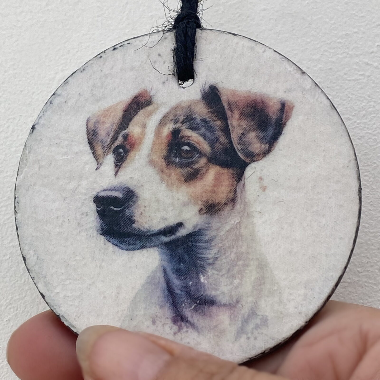 Water Colour Paint Effect Slate Circle - Dog Breeds - Jack Russell Terrier - Image 2