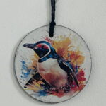 Water Colour Paint Effect Slate Circle - Penguin (2 designs)