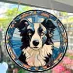 Faux Stain Glass Sun Catcher - Border Collie