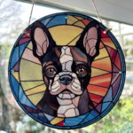 Faux Stain Glass Sun Catcher - Boston Terrier/French Bulldog