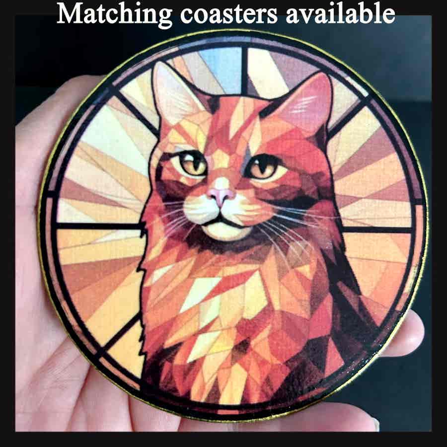Faux Stain Glass Sun Catcher - Ginger Cat 2 - Image 3