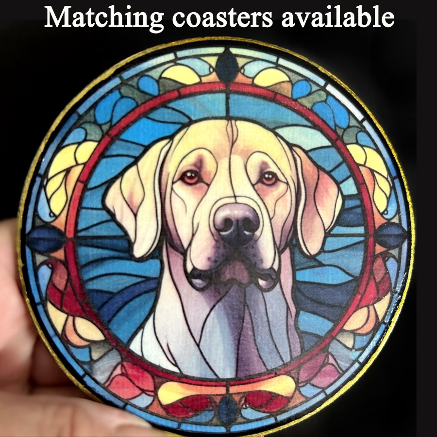 Faux Stain Glass Sun Catcher - Golden Labrador 1 - Image 3