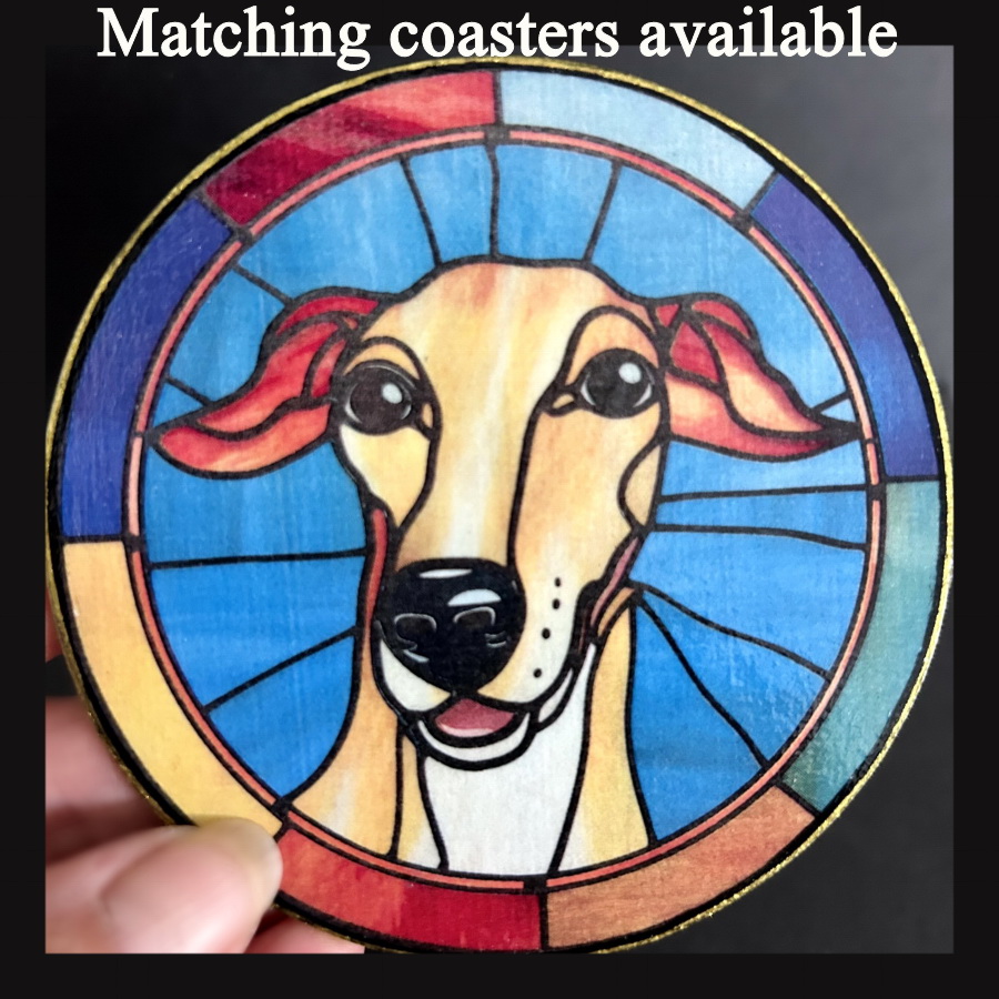 Faux Stain Glass Sun Catcher - Greyhound/Whippet - Image 3