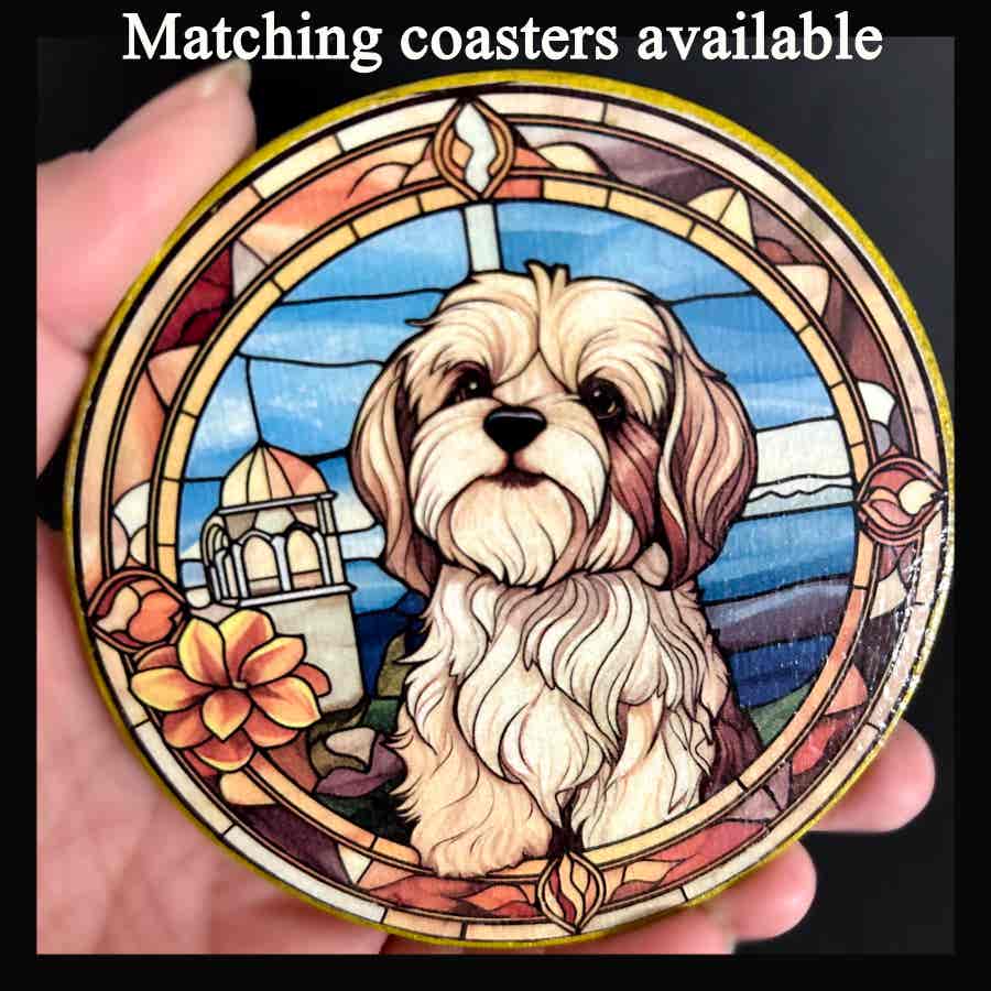 Faux Stain Glass Sun Catcher - Shih Tzu 1 - Image 3