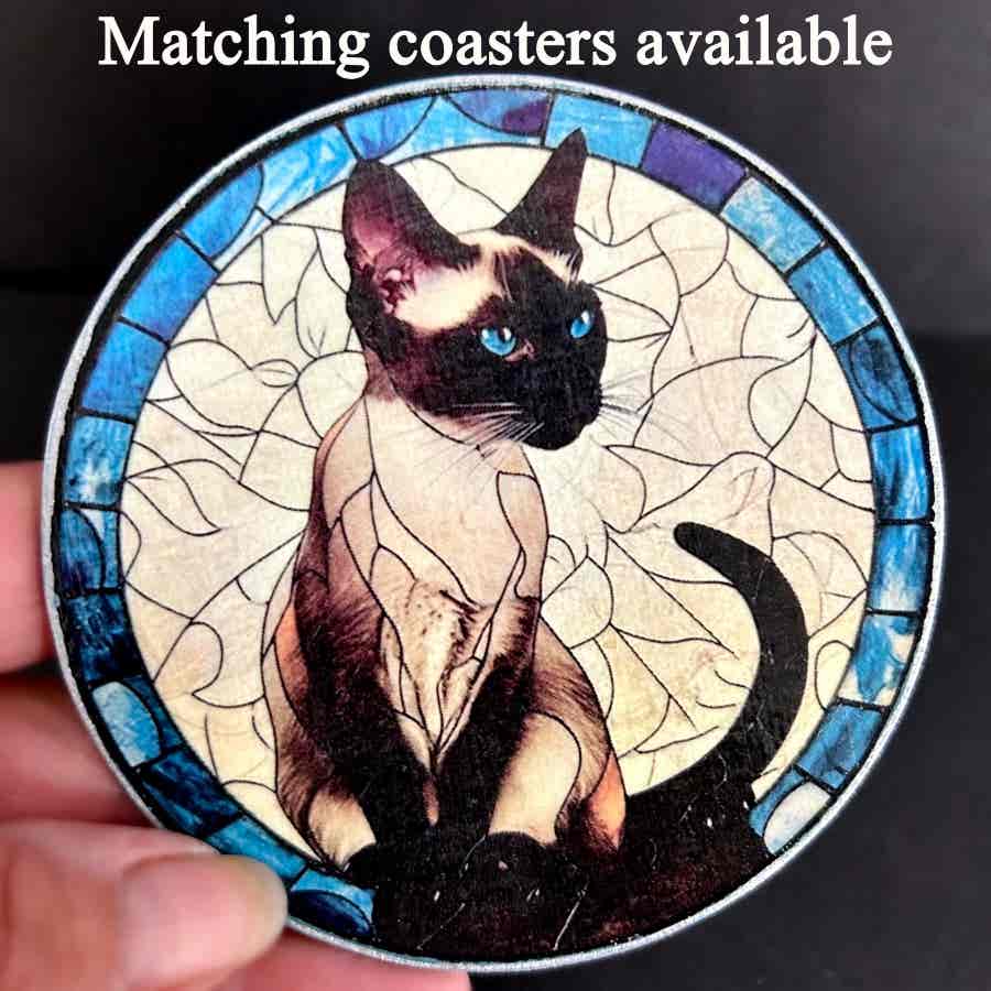 Faux Stain Glass Sun Catcher - Siamese Cat - Image 3
