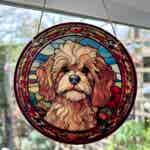 Faux Stain Glass Sun Catcher - Cockapoo/Cavapoo 1