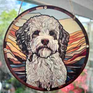 Faux Stain Glass Sun Catcher - Cockapoo/Cavapoo 2
