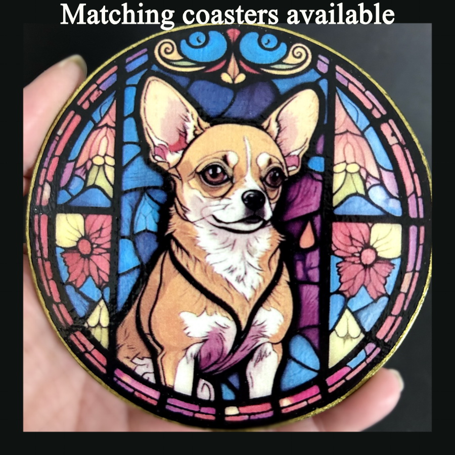 Faux Stain Glass Sun Catcher - Chihuahua - Image 3
