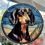Faux Stain Glass Sun Catcher - Dachshund