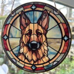 Faux Stain Glass Sun Catcher - German Shepherd