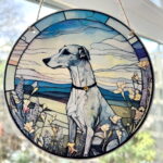 Faux Stain Glass Sun Catcher - Greyhound/Lurcher