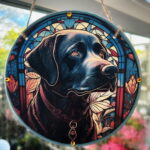 Faux Stain Glass Sun Catcher - Black Labrador