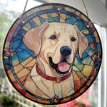 Faux Stain Glass Sun Catcher - Golden Labrador 2