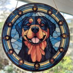 Faux Stain Glass Sun Catcher - Rottweiler