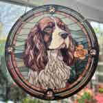 Faux Stain Glass Sun Catcher - Springer Spaniel 1