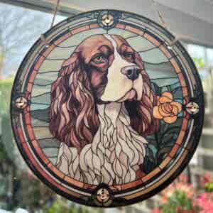 Faux Stain Glass Sun Catcher - Springer Spaniel 1