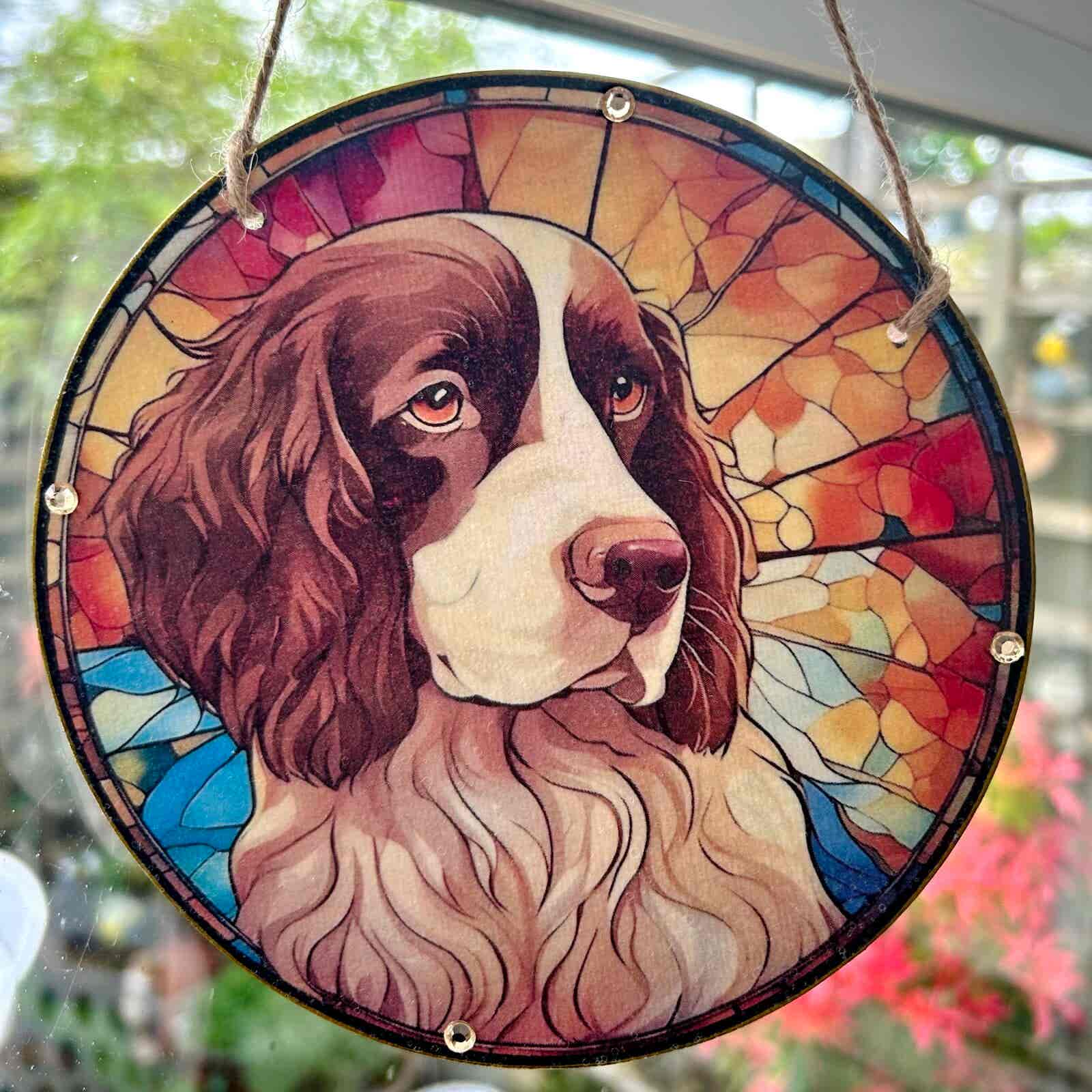 Faux Stain Glass Sun Catcher - Springer Spaniel 2