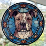 Faux Stain Glass Sun Catcher - Staffordshire Bull Terrier