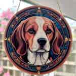 Faux Stain Glass Sun Catcher - Beagle