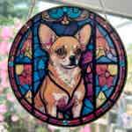Faux Stain Glass Sun Catcher - Chihuahua
