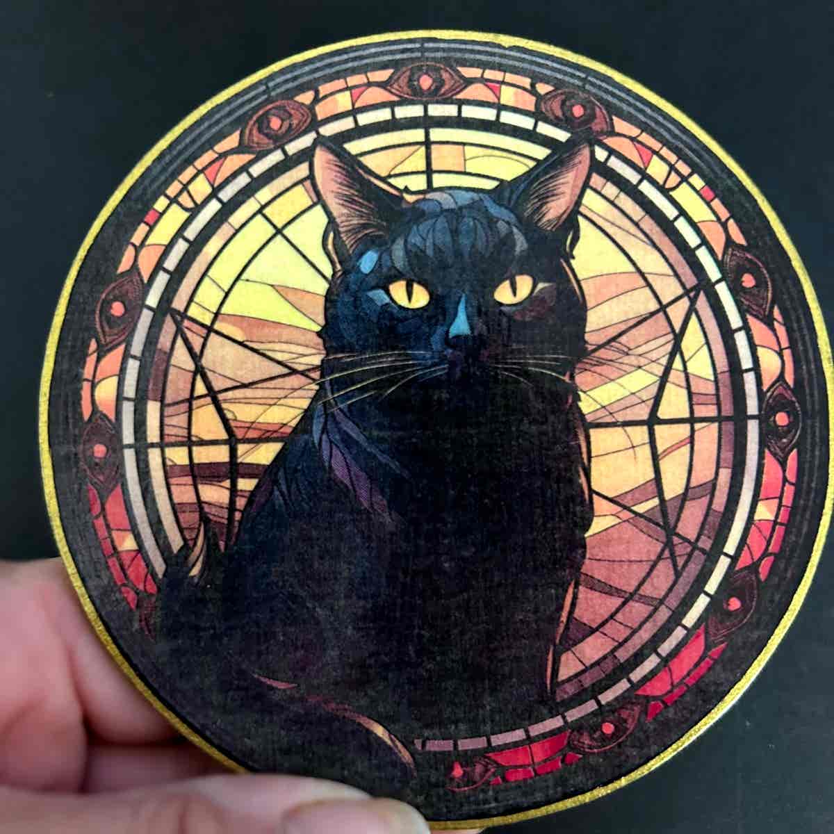 Faux Stain Glass Coasters - Cats - Image 17