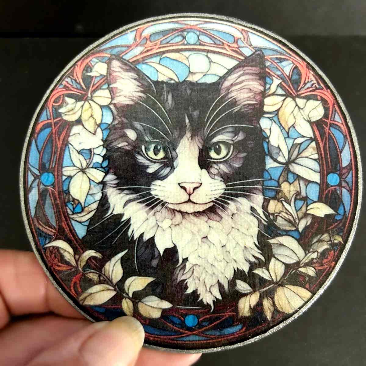 Faux Stain Glass Coasters - Cats - Image 16