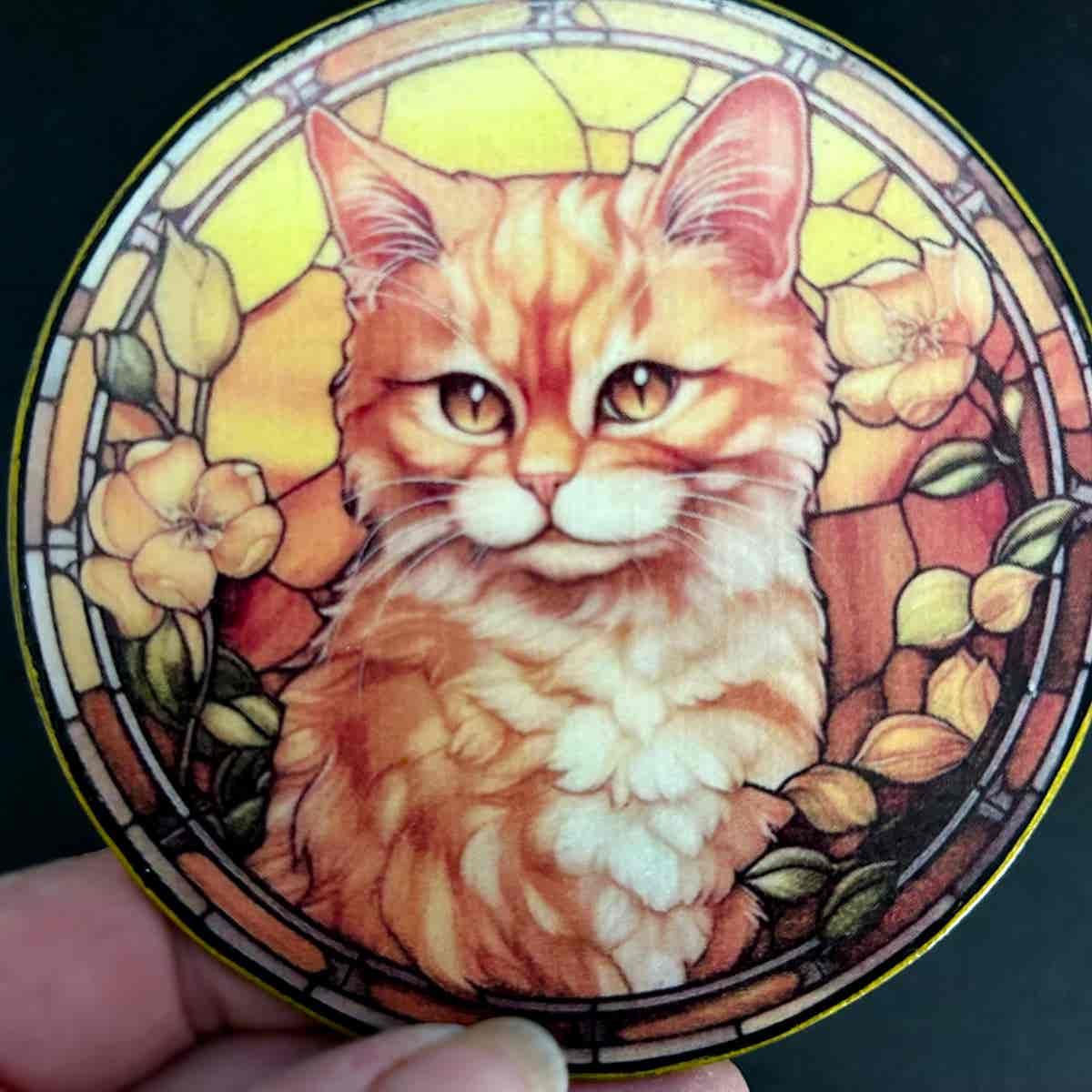 Faux Stain Glass Coasters - Cats - Image 7