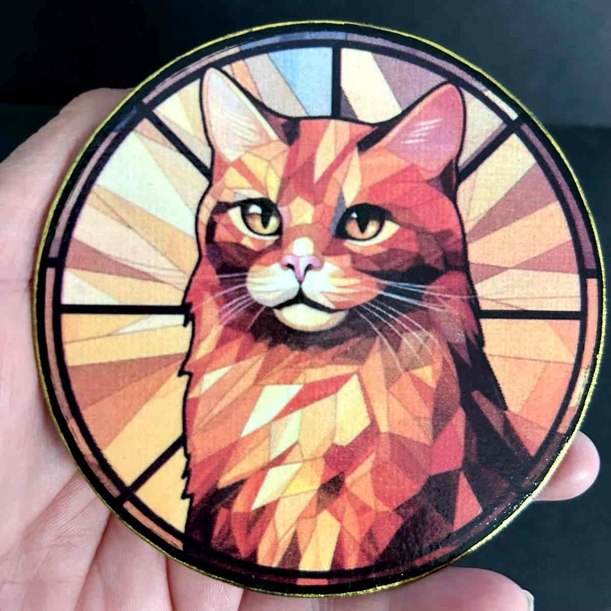Faux Stain Glass Coasters - Cats - Image 5