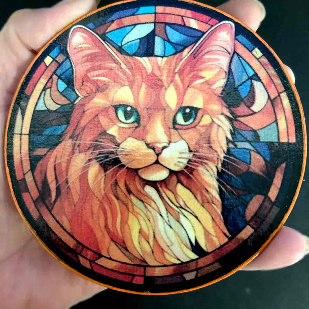 Faux Stain Glass Coasters - Cats - Image 6