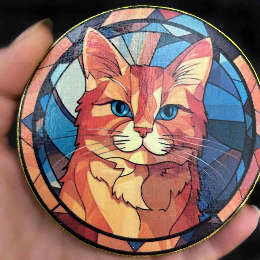 Faux Stain Glass Coasters - Cats - Image 3