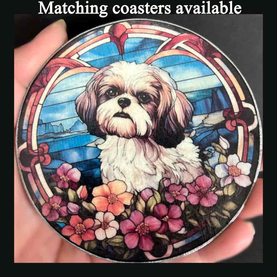 Faux Stain Glass Sun Catcher - Shih Tzu 2 - Image 3