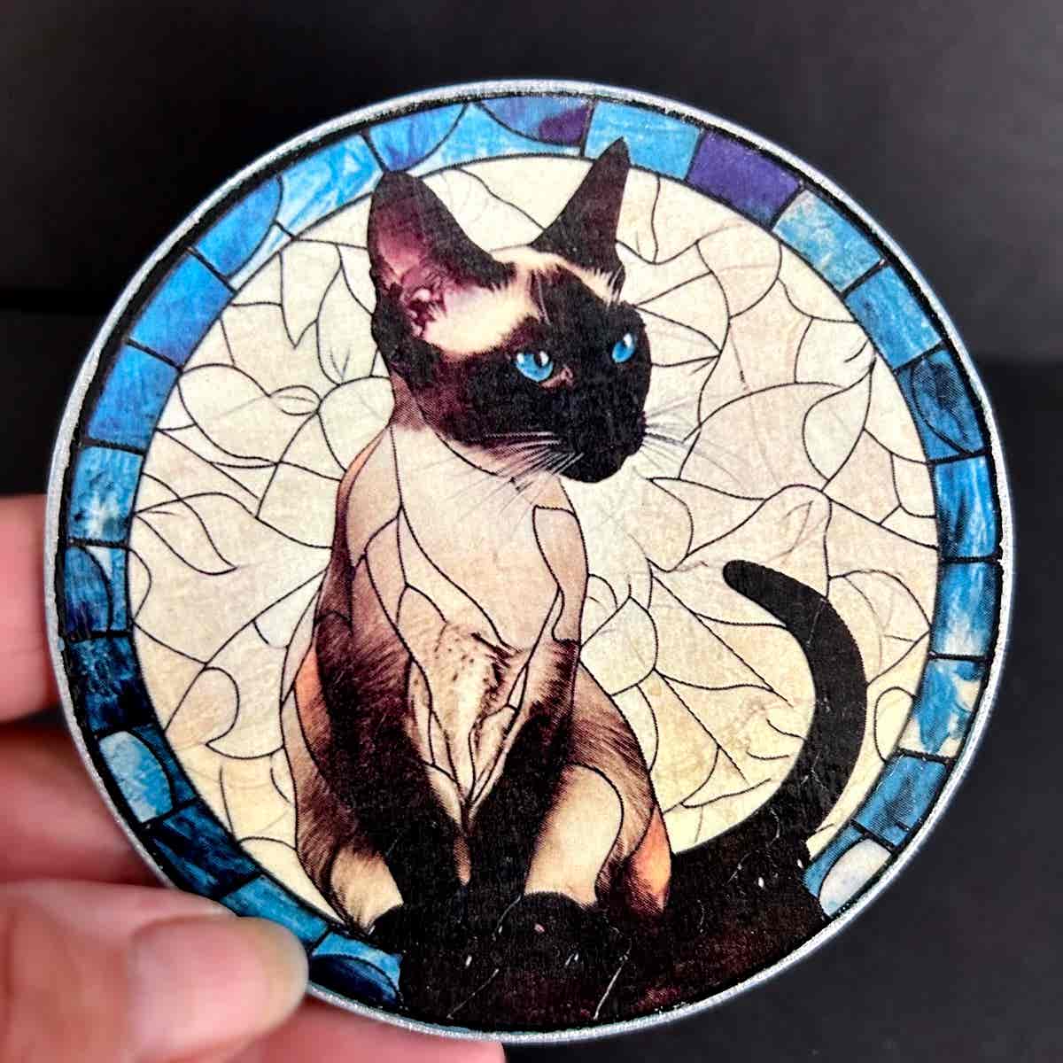 Faux Stain Glass Coasters - Cats - Image 9