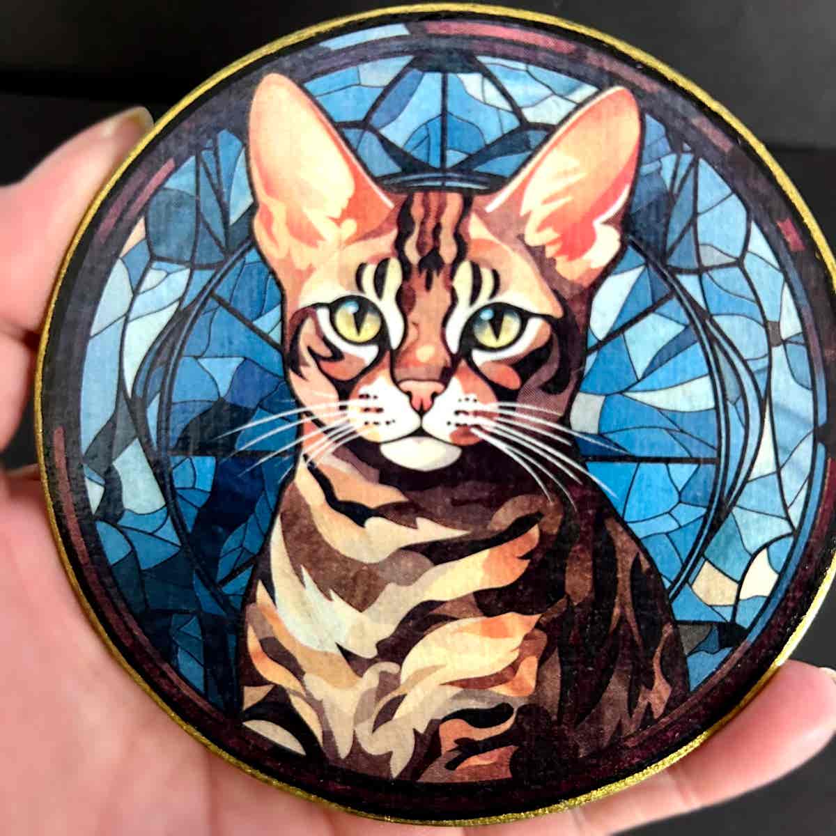Faux Stain Glass Coasters - Cats - Image 11