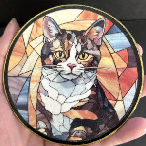 Faux Stain Glass Coasters - Cats - Tortoiseshell
